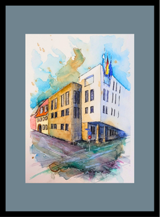 Urban Sketch in Mixed Media – individuelle Stadtansicht, 21 x 30 cm